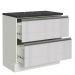 Balcão Armário de Cozinha 100% MDF 80 cm 2 Gavetas Frentes Branco Brilhante Acordes Madesa