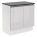 Balcão Armário de Cozinha 100% MDF 80 cm 2 Portas Branco Brilhante Acordes Madesa