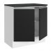 Balcão Armário de Cozinha 100% MDF 80 cm 2 Portas Branco/Preto Acordes Madesa