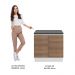 Balcão Armário de Cozinha 100% MDF 80 cm 2 Portas Branco/Rustic Acordes Madesa