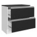 Balcão Armário de Cozinha 100% MDF 80cm 2 Gavetas Branco/Preto Acordes Madesa