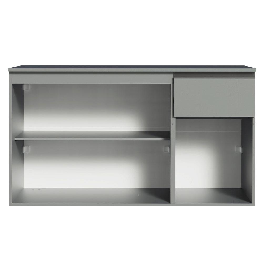 Balcão Armário de Cozinha 3 Portas 1 Gaveta Suspenso Cinza Nice Madesa