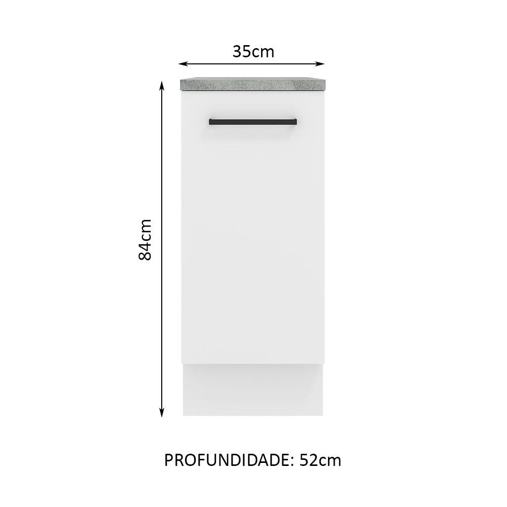 Balcão Armário de Cozinha 35 cm 1 Porta Branco Agata Madesa