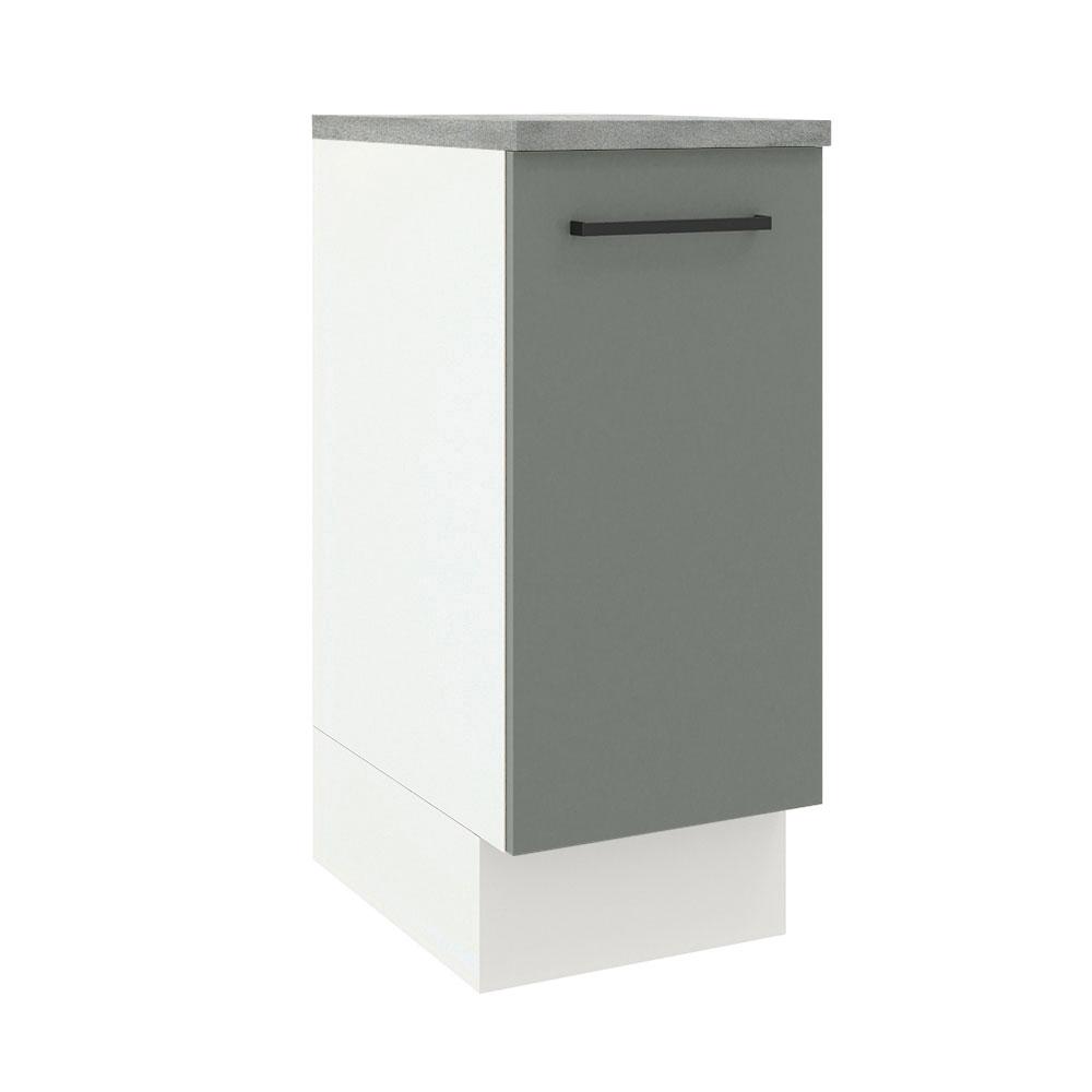 Balcão Armário de Cozinha 35 cm 1 Porta Branco/Cinza Agata Madesa