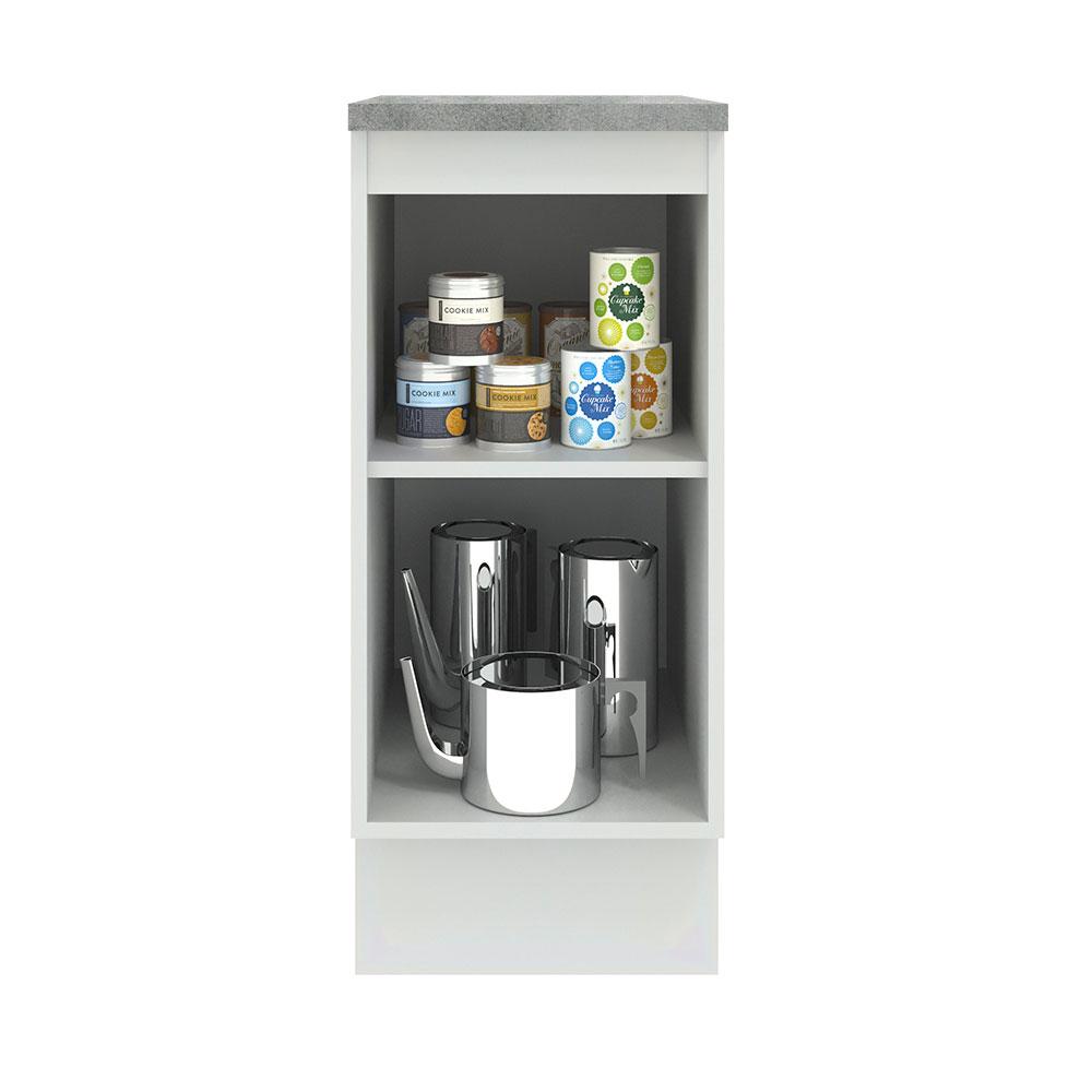 Balcão Armário de Cozinha 35 cm 1 Porta Branco/Cinza Agata Madesa