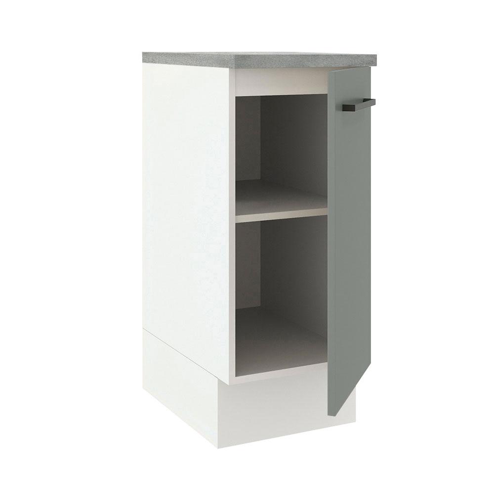 Balcão Armário de Cozinha 35 cm 1 Porta Branco/Cinza Agata Madesa