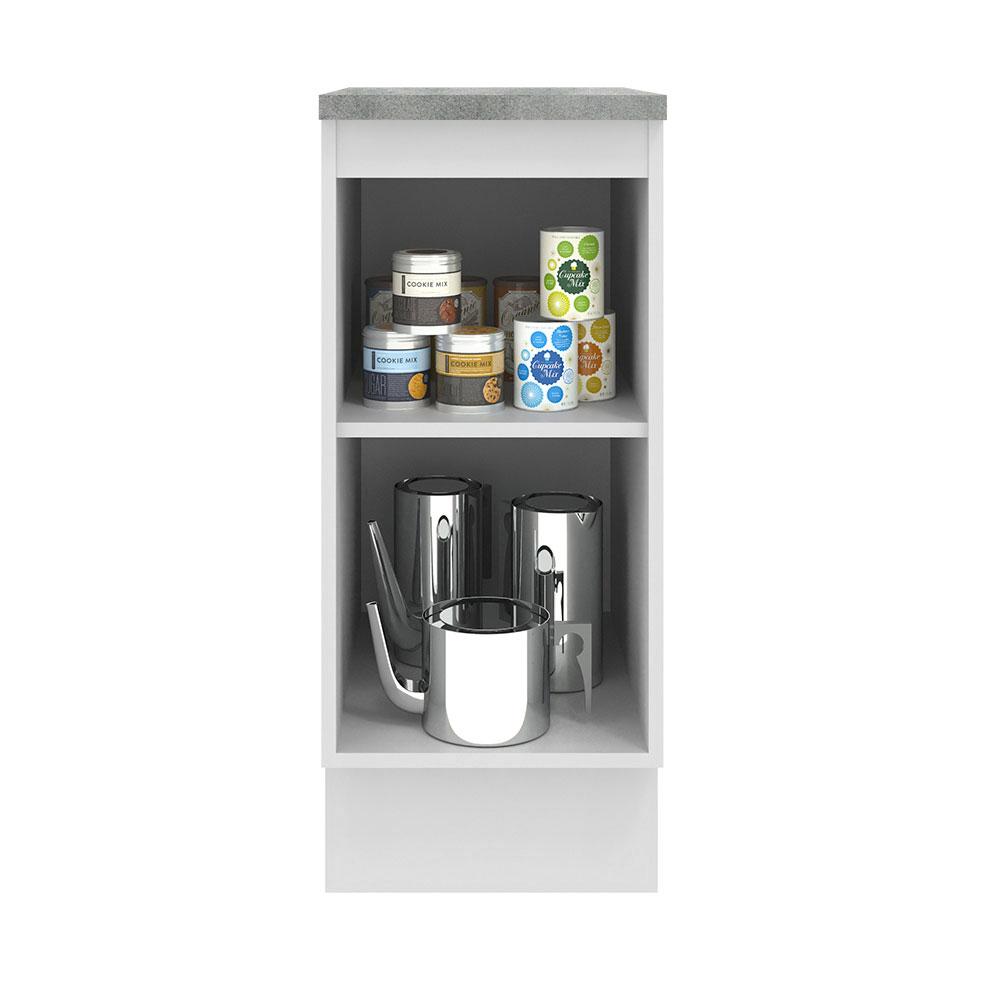 Balcão Armário de Cozinha 35 cm 1 Porta Branco/Crema Agata Madesa