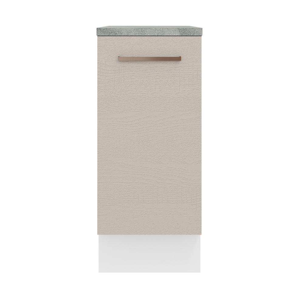Balcão Armário de Cozinha 35 cm 1 Porta Branco/Crema Agata Madesa