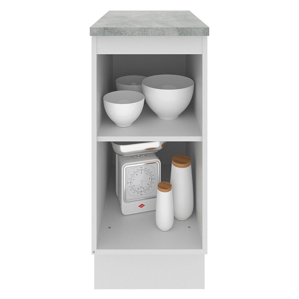 Balcão Armário de Cozinha 35 cm 1 Porta Branco/Preto Glamy Madesa