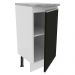 Balcão Armário de Cozinha 35 cm 1 Porta Branco/Preto Glamy Madesa