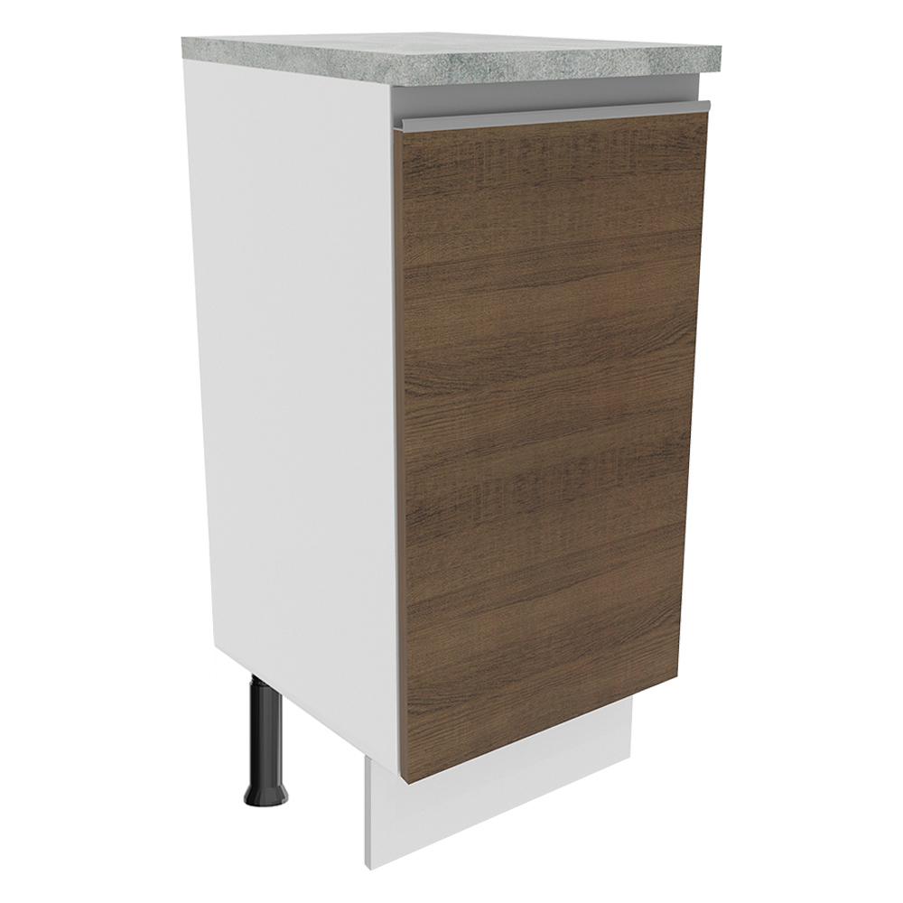 Balcão Armário de Cozinha 35 cm 1 Porta Branco/Rustic Glamy Madesa