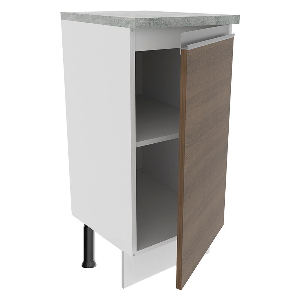 Balcão Armário de Cozinha 35 cm 1 Porta Branco/Rustic Glamy Madesa