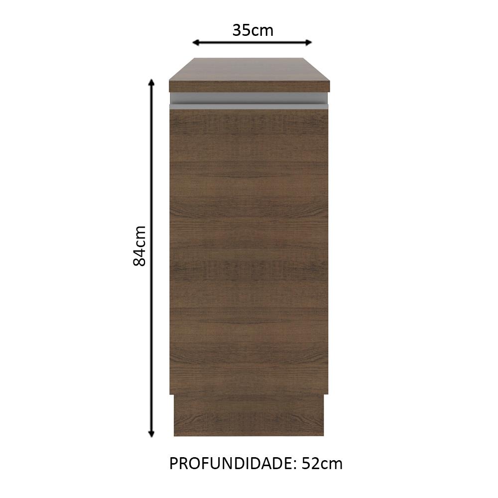 Balcão Armário de Cozinha 35 cm 1 Porta Rustic Glamy Madesa