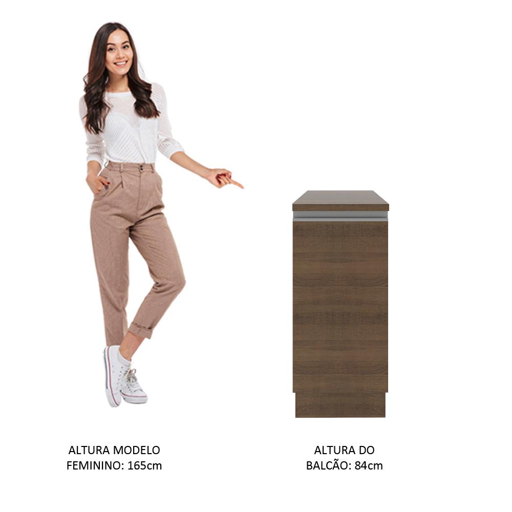 Balcão Armário de Cozinha 35 cm 1 Porta Rustic Glamy Madesa