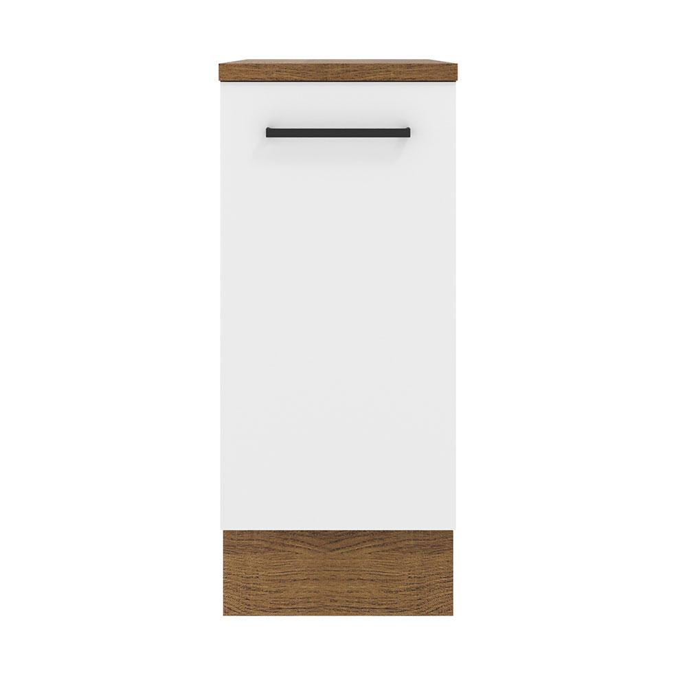 Balcão Armário de Cozinha 35 cm 1 Porta Rustic/Branco Agata Madesa