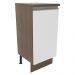 Balcão Armário de Cozinha 35 cm 1 Porta Rustic/Branco Glamy Madesa