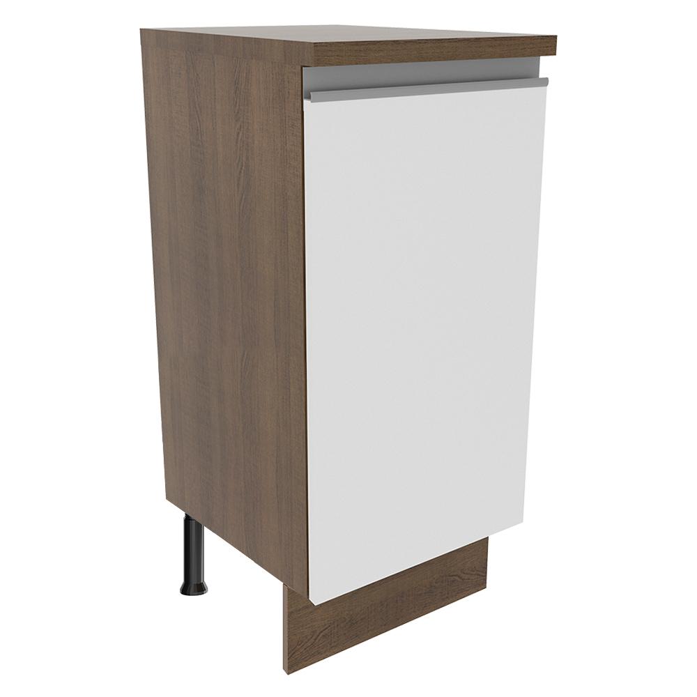 Balcão Armário de Cozinha 35 cm 1 Porta Rustic/Branco Glamy Madesa