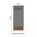 Balcão Armário de Cozinha 35 cm 1 Porta Rustic/Cinza Agata Madesa
