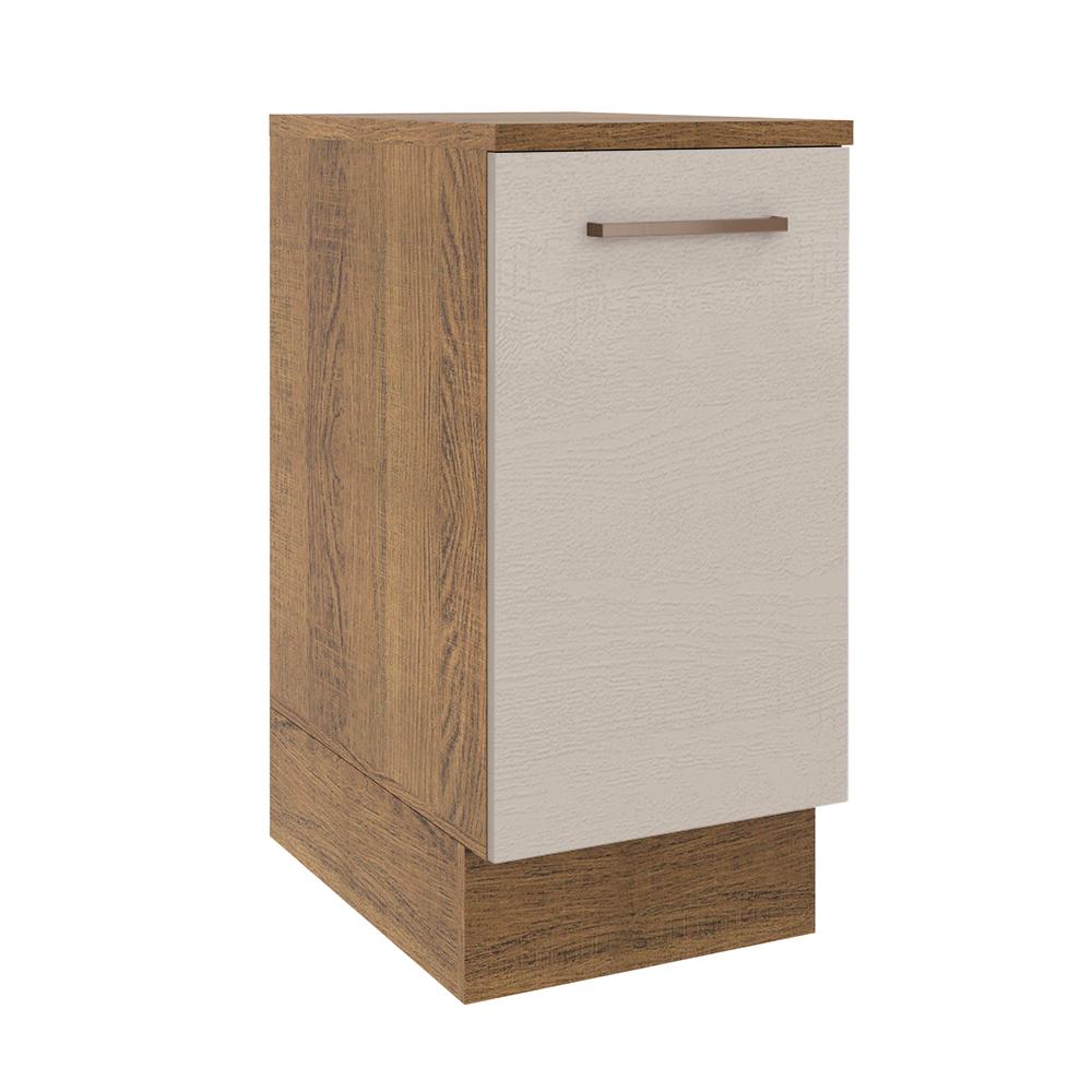 Balcão Armário de Cozinha 35 cm 1 Porta Rustic/Crema Agata Madesa