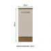 Balcão Armário de Cozinha 35 cm 1 Porta Rustic/Crema Agata Madesa