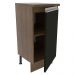 Balcão Armário de Cozinha 35 cm 1 Porta Rustic/Preto Glamy Madesa