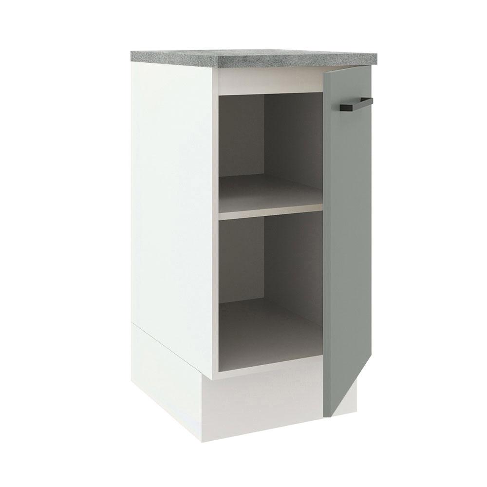 Balcão Armário de Cozinha 40 cm 1 Porta Branco/Cinza Agata Madesa