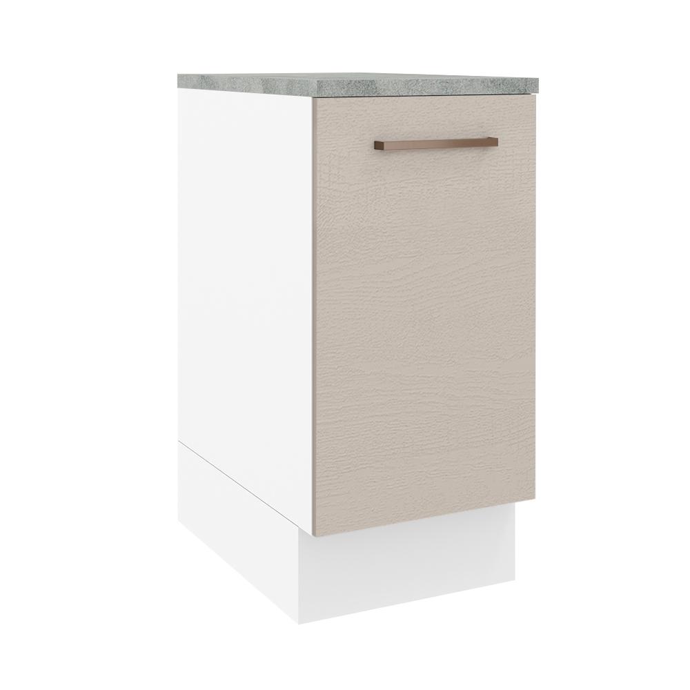 Balcão Armário de Cozinha 40 cm 1 Porta Branco/Crema Agata Madesa