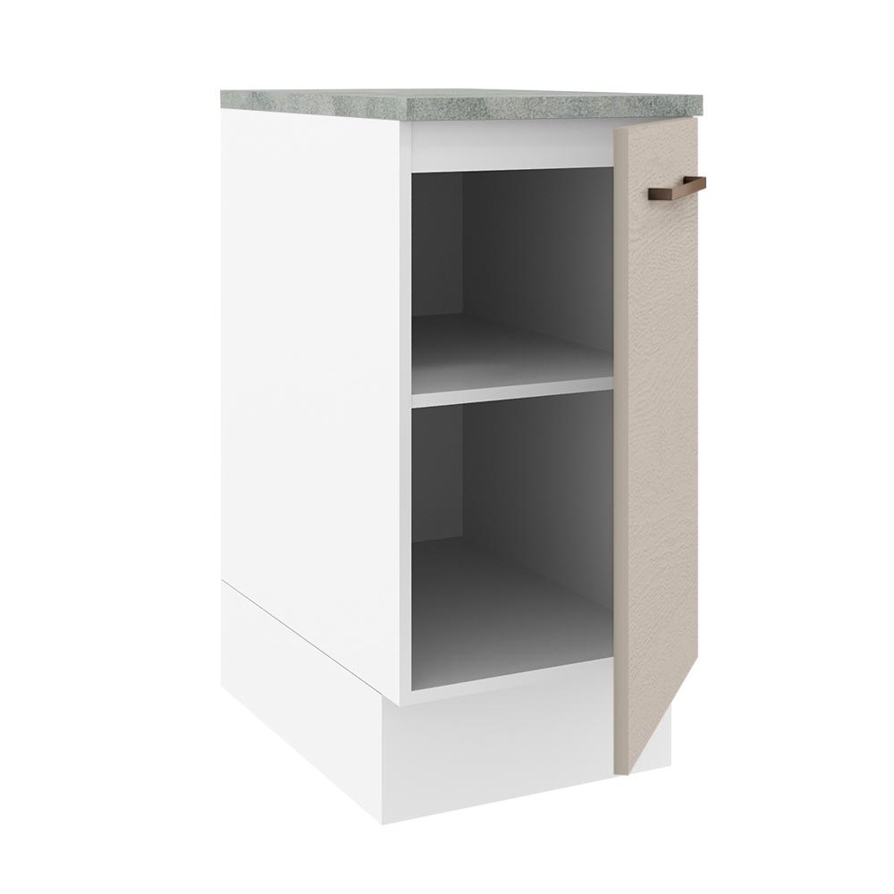 Balcão Armário de Cozinha 40 cm 1 Porta Branco/Crema Agata Madesa