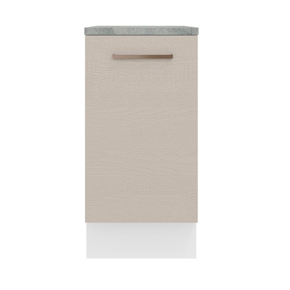 Balcão Armário de Cozinha 40 cm 1 Porta Branco/Crema Agata Madesa