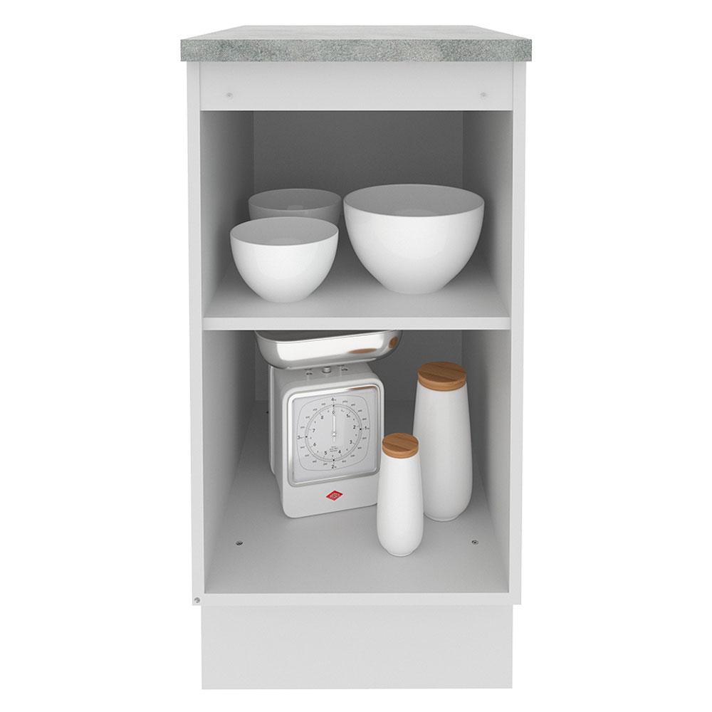 Balcão Armário de Cozinha 40 cm 1 Porta Branco/Preto Glamy Madesa