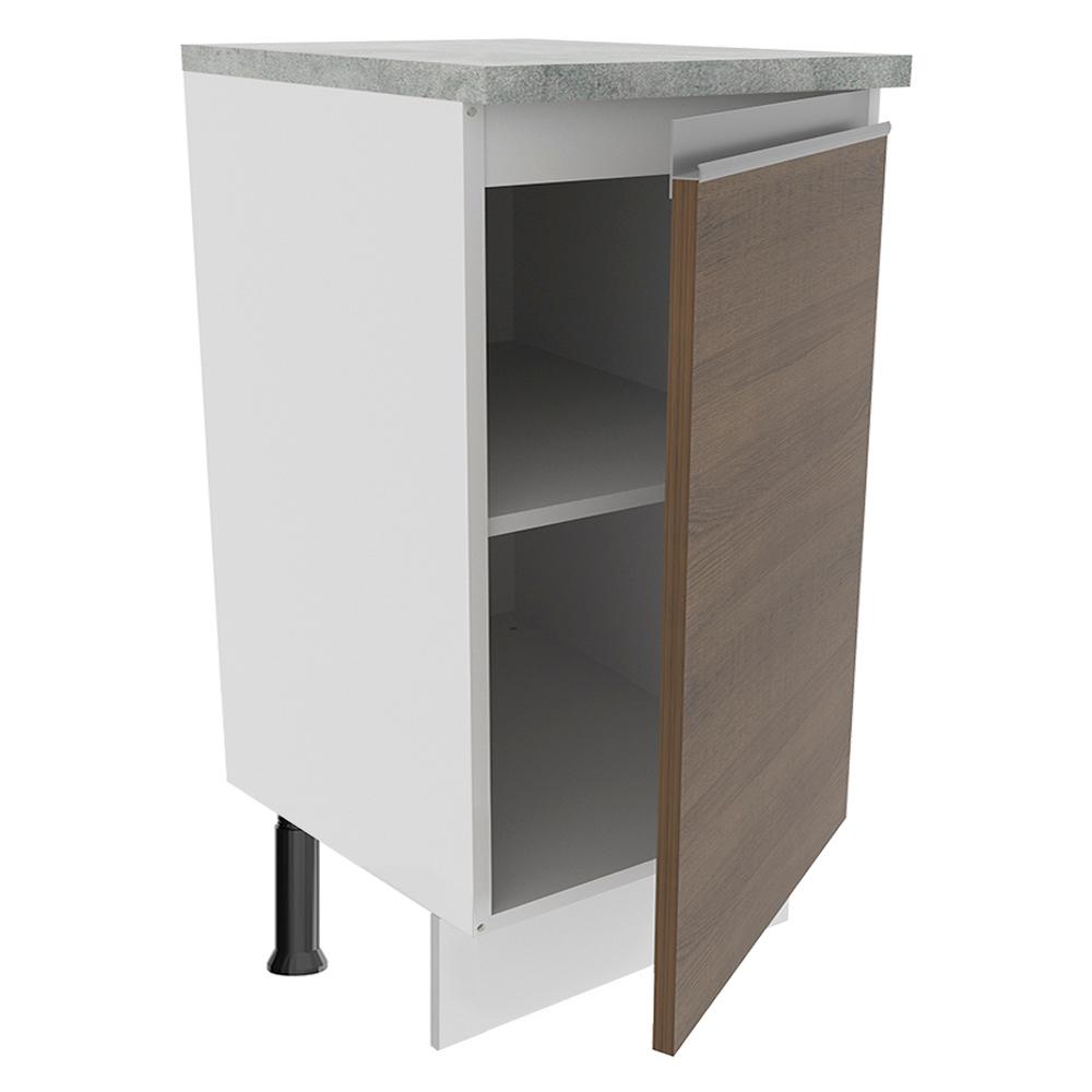 Balcão Armário de Cozinha 40 cm 1 Porta Branco/Rustic Glamy Madesa