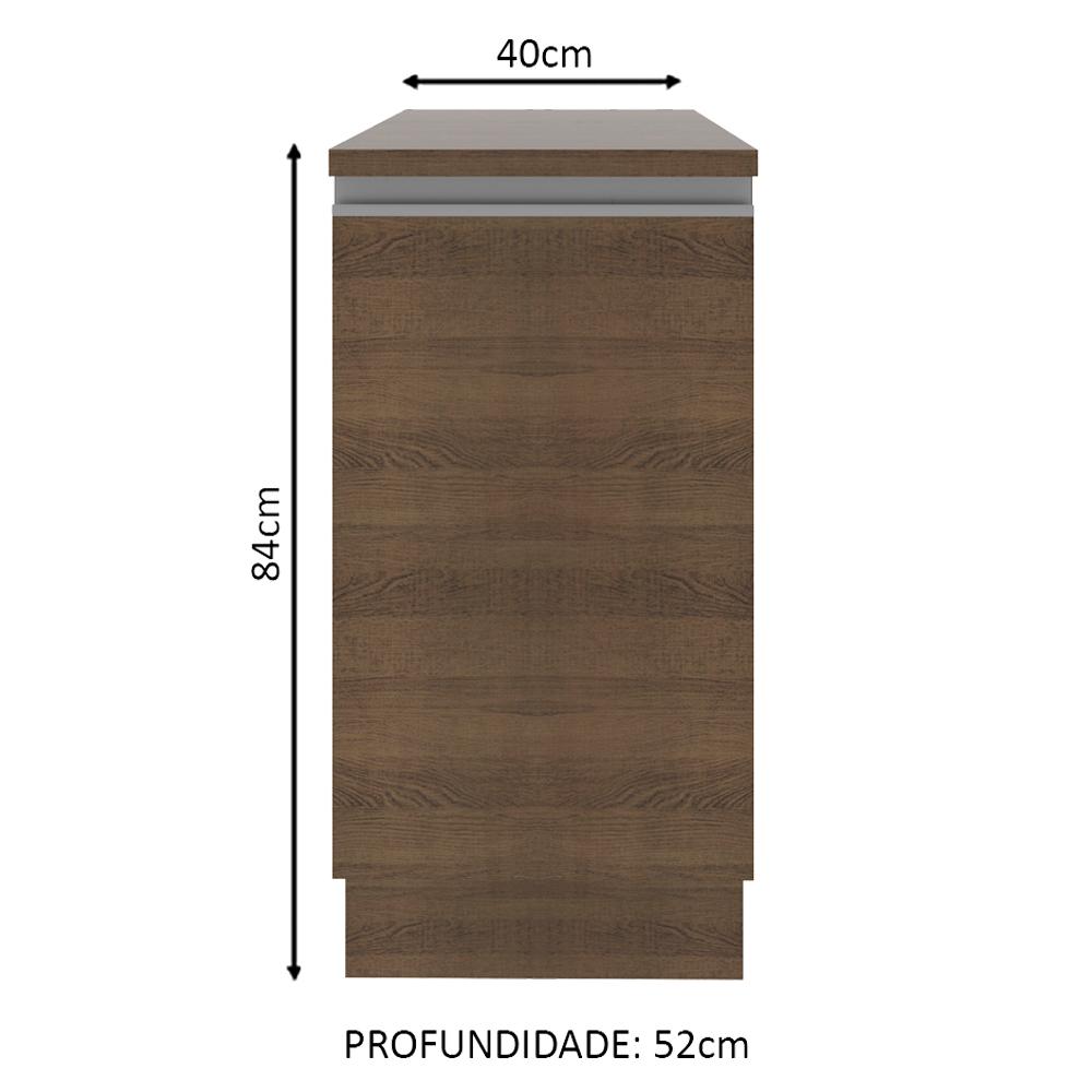 Balcão Armário de Cozinha 40 cm 1 Porta Rustic Glamy Madesa