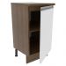Balcão Armário de Cozinha 40 cm 1 Porta Rustic/Branco Glamy Madesa