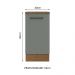 Balcão Armário de Cozinha 40 cm 1 Porta Rustic/Cinza Agata Madesa