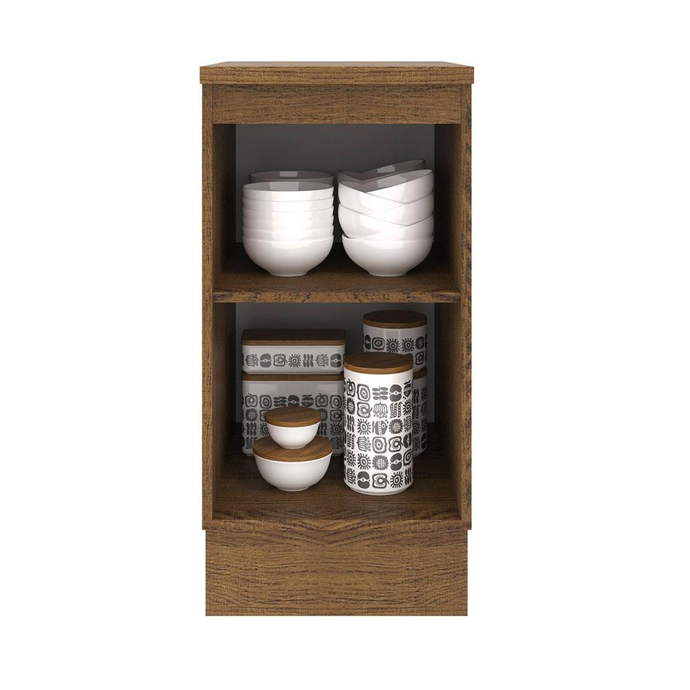 Balcão Armário de Cozinha 40 cm 1 Porta Rustic/Cinza Agata Madesa