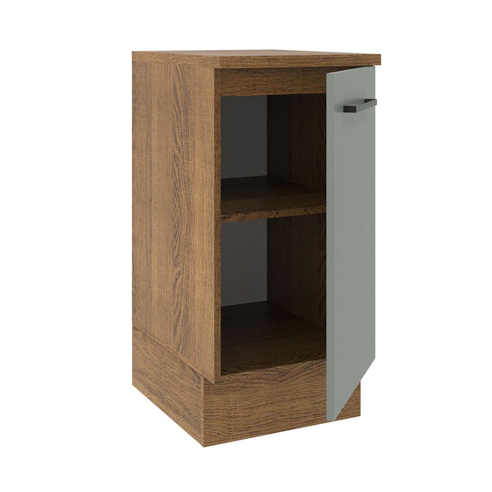 Balcão Armário de Cozinha 40 cm 1 Porta Rustic/Cinza Agata Madesa