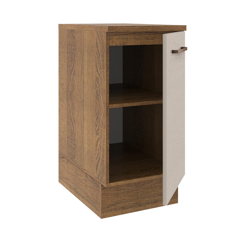 Balcão Armário de Cozinha 40 cm 1 Porta Rustic/Crema Agata Madesa