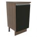 Balcão Armário de Cozinha 40 cm 1 Porta Rustic/Preto Glamy Madesa