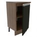 Balcão Armário de Cozinha 40 cm 1 Porta Rustic/Preto Glamy Madesa