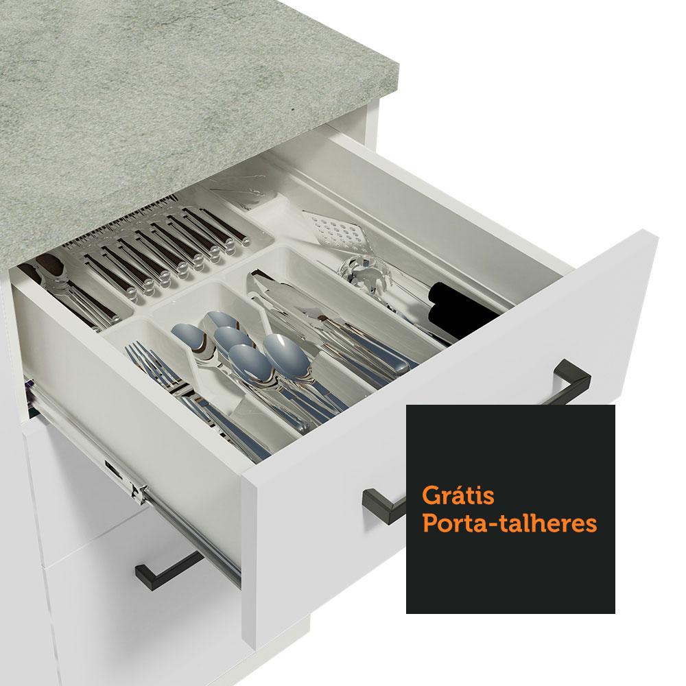 Balcão Armário de Cozinha 40 cm 3 Gavetas Branco Agata Madesa