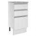 Balcão Armário de Cozinha 40 cm 3 Gavetas Branco Glamy Madesa
