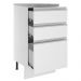Balcão Armário de Cozinha 40 cm 3 Gavetas Branco Glamy Madesa