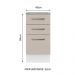 Balcão Armário de Cozinha 40 cm 3 Gavetas Branco/Crema Agata Madesa