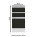 Balcão Armário de Cozinha 40 cm 3 Gavetas Branco/Preto Glamy Madesa