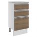 Balcão Armário de Cozinha 40 cm 3 Gavetas Branco/Rustic Glamy Madesa