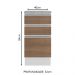 Balcão Armário de Cozinha 40 cm 3 Gavetas Branco/Rustic Glamy Madesa