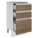 Balcão Armário de Cozinha 40 cm 3 Gavetas Branco/Rustic Glamy Madesa