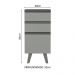 Balcão Armário de Cozinha 40 cm 3 Gavetas Com Pés Cinza Nice Madesa