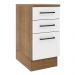 Balcão Armário de Cozinha 40 cm 3 Gavetas Rustic/Branco Agata Madesa