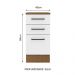 Balcão Armário de Cozinha 40 cm 3 Gavetas Rustic/Branco Agata Madesa